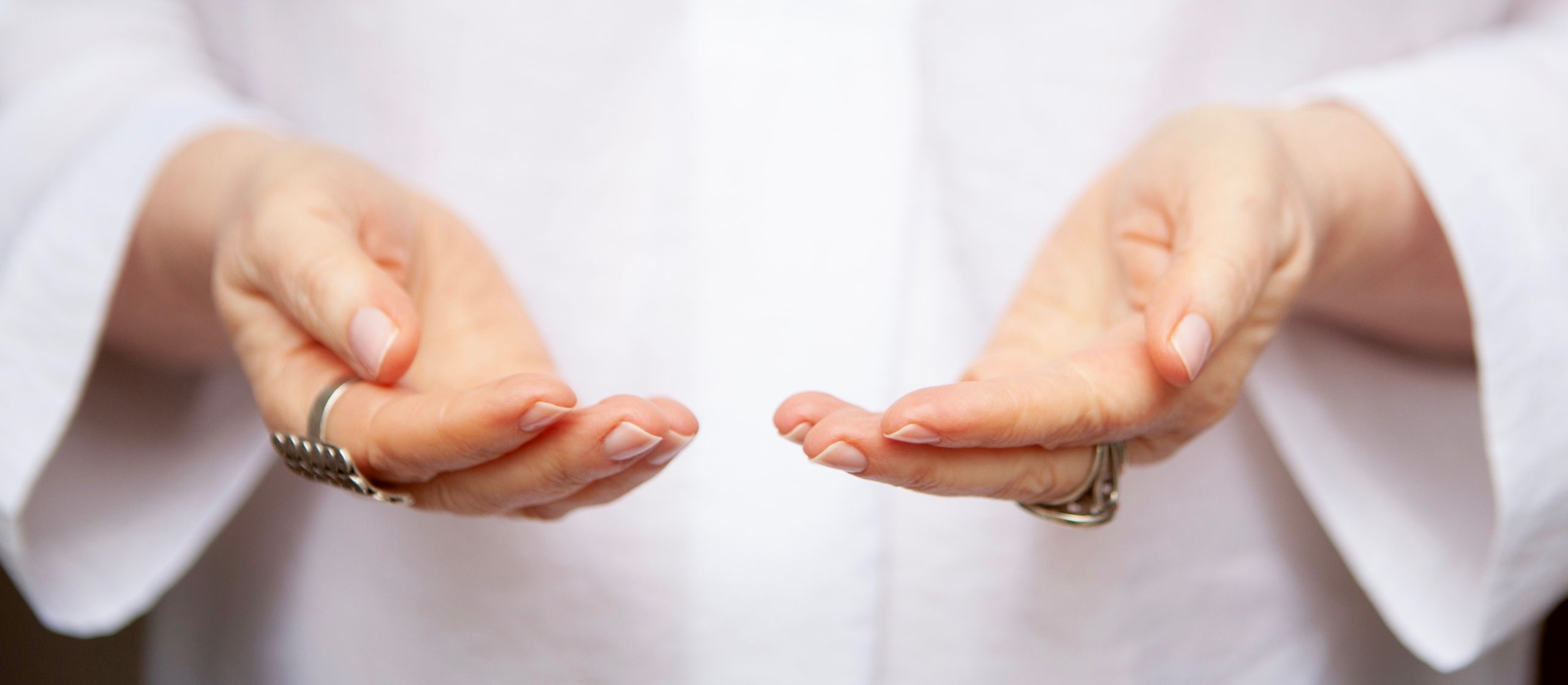 Healing hands of a Reiki practitioner